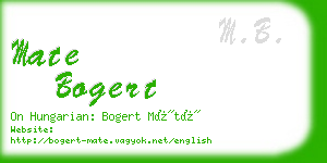 mate bogert business card